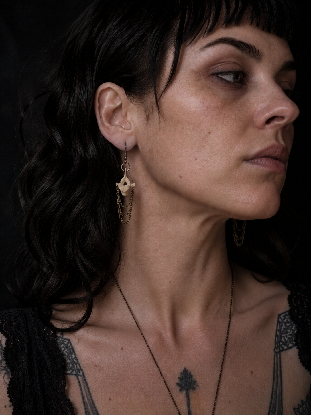 Monkey Vertebra Bone Earrings