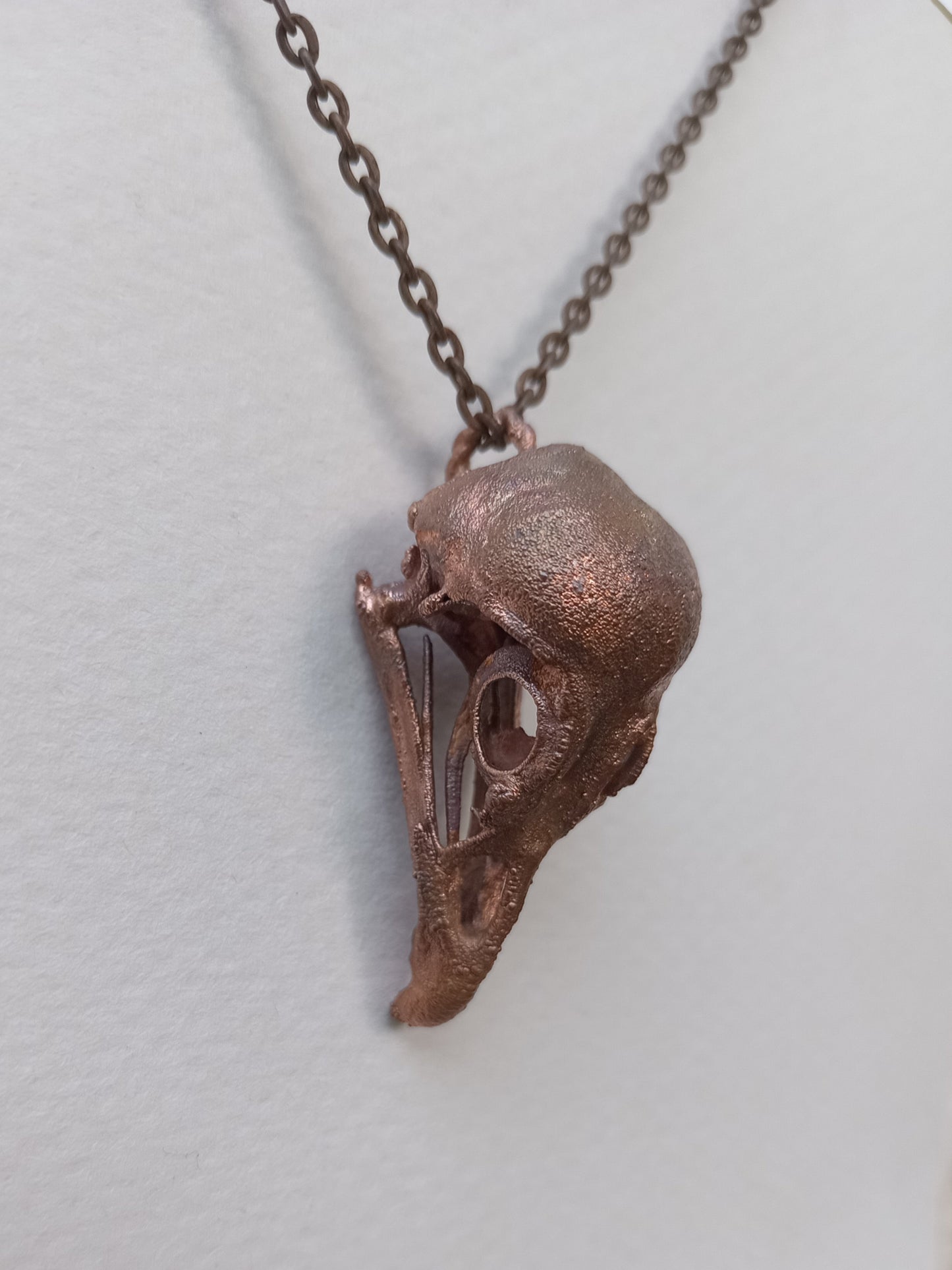 Copper Electroformed Chicken Skull
