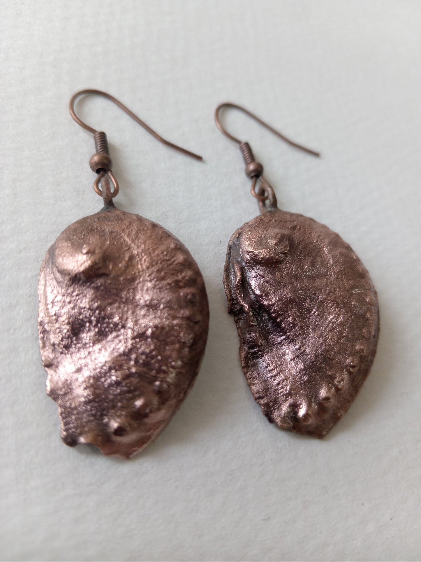 Pearlescent Abalone and Copper Earrings