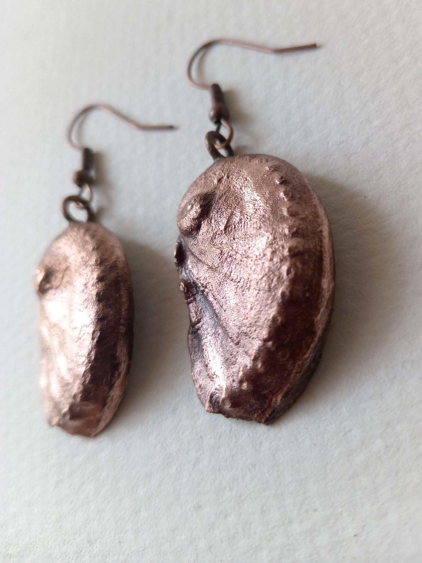 Pearlescent Abalone and Copper Earrings