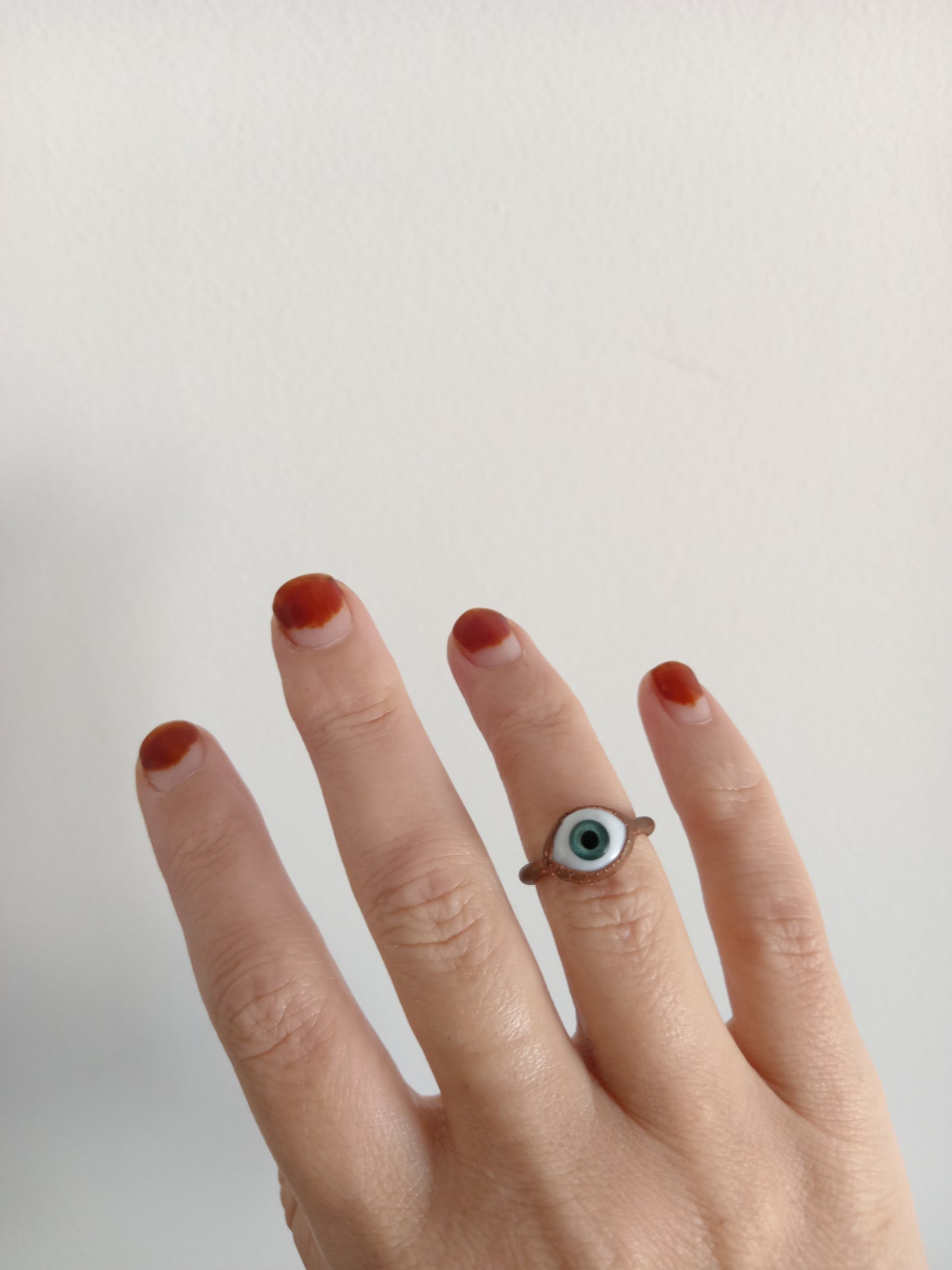 Blue Dolls Eye Copper Ring