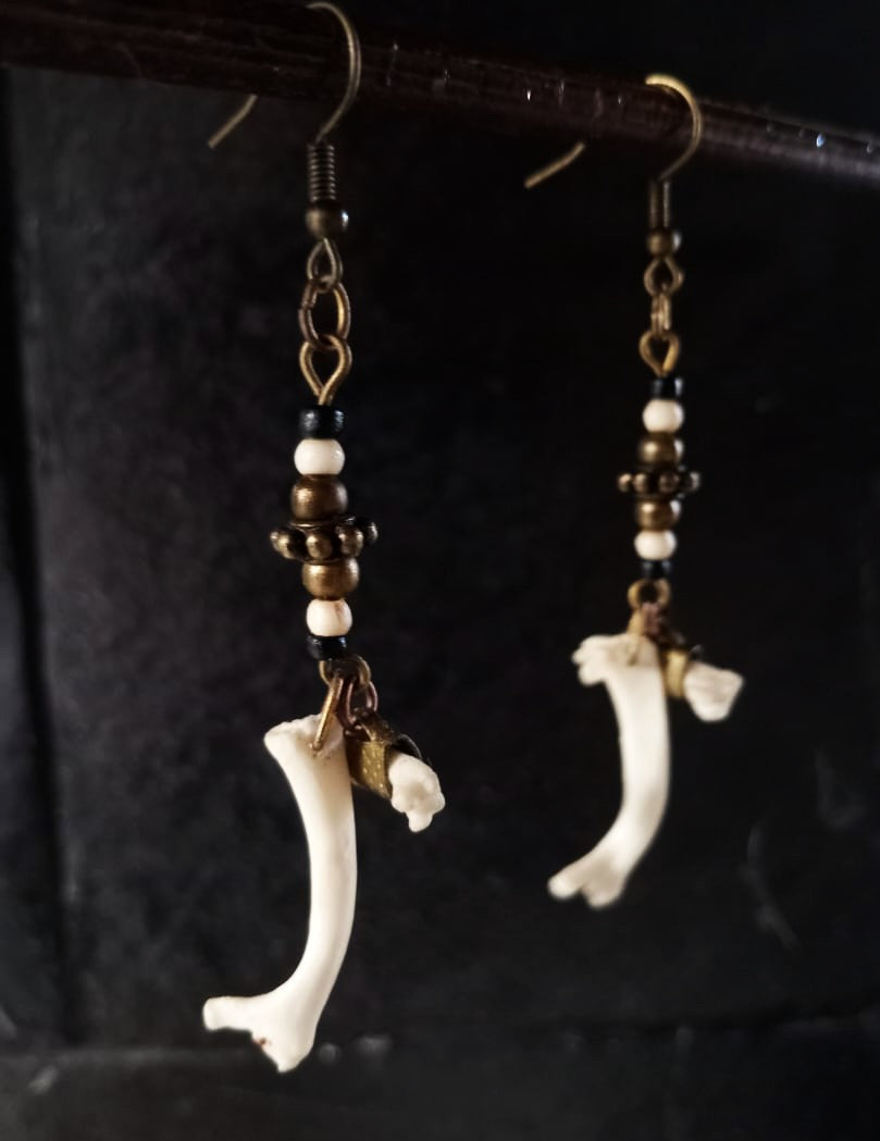 Bone Cross Earrings