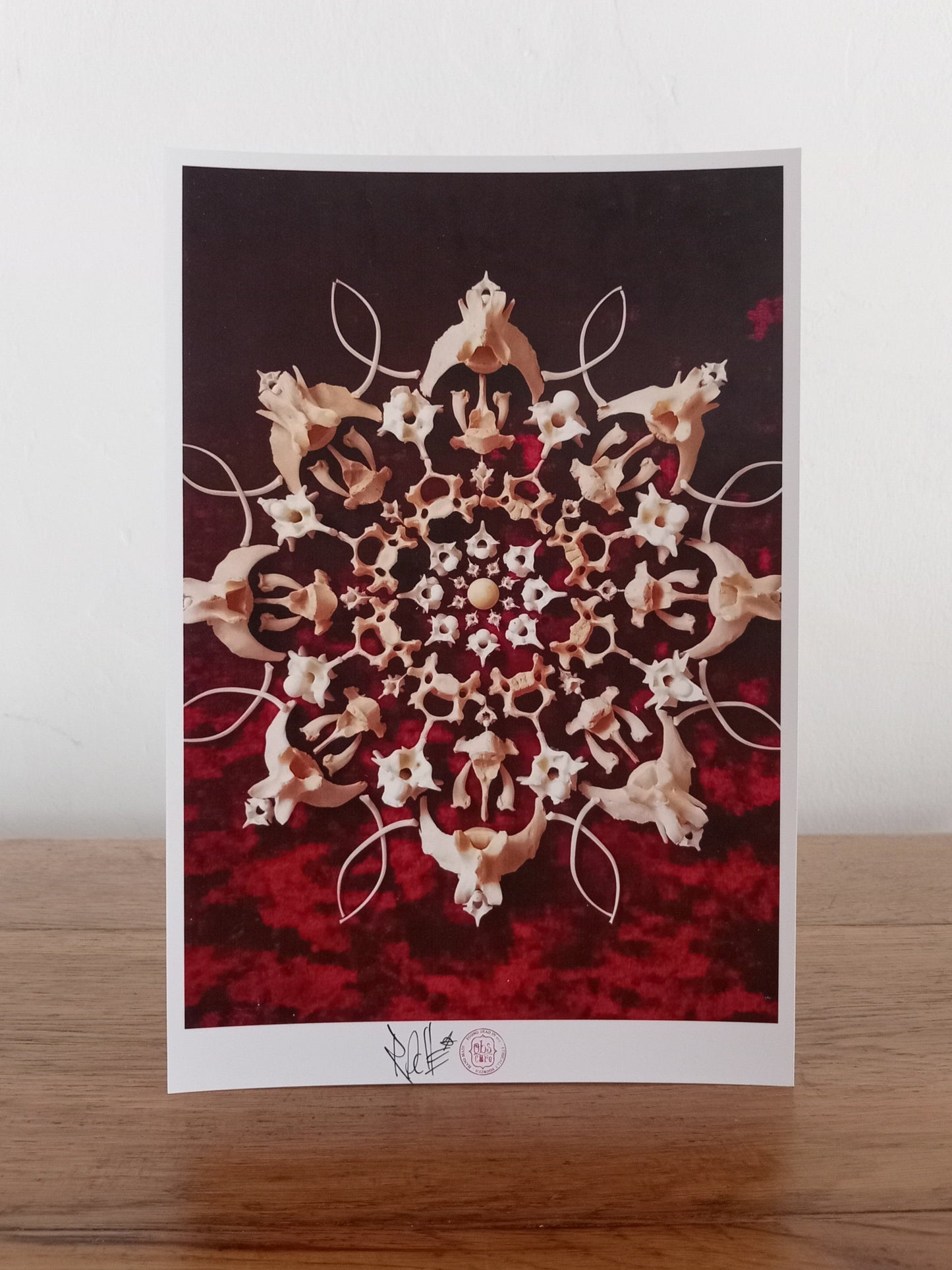Mongoose and Snake Bone Mandala - Red