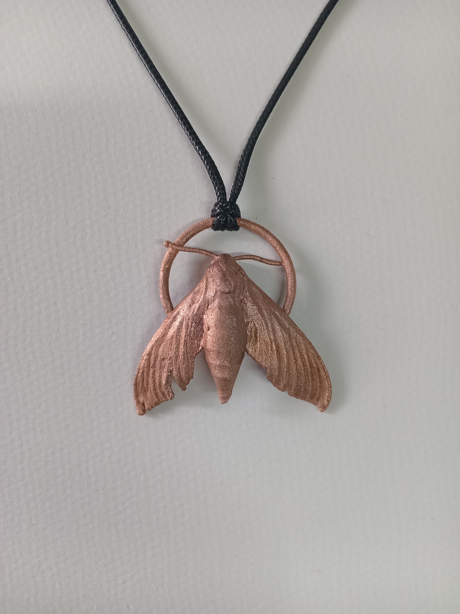 Electroformed copper moth pendant, ethically sourced, slow-made handcrafted jewellery South Africa