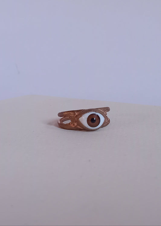 Brown Dolls Eye Copper Ring