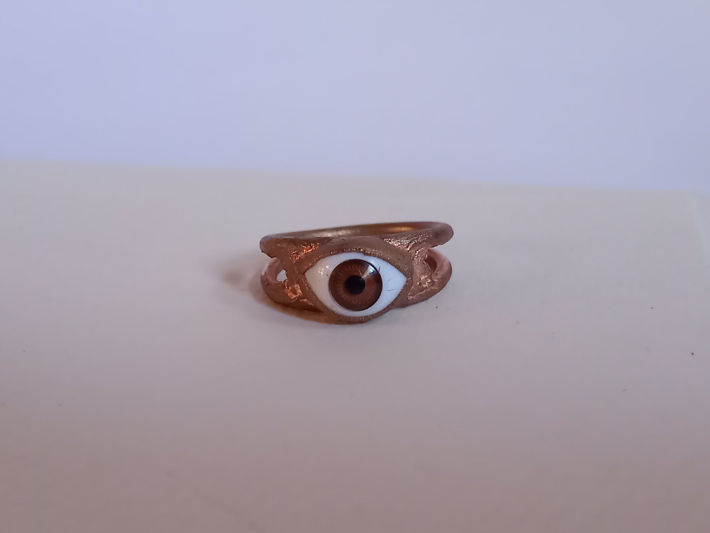 Brown Dolls Eye Copper Ring