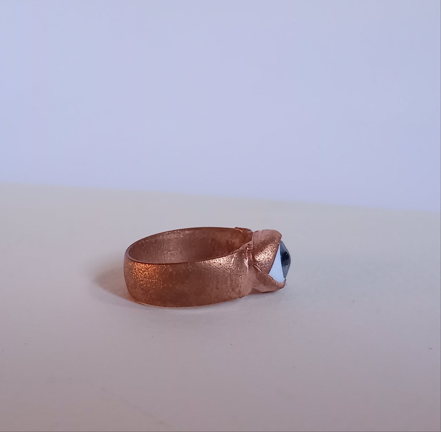 Blue Dolls Eye Copper RIng