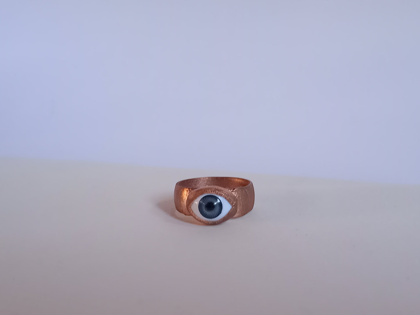 Blue Dolls Eye Copper RIng