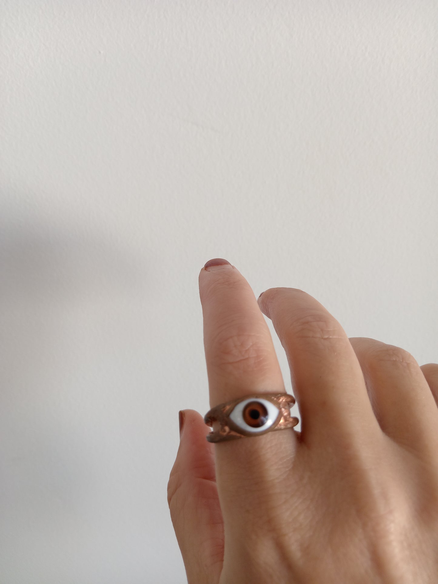 Brown Dolls Eye Copper Ring