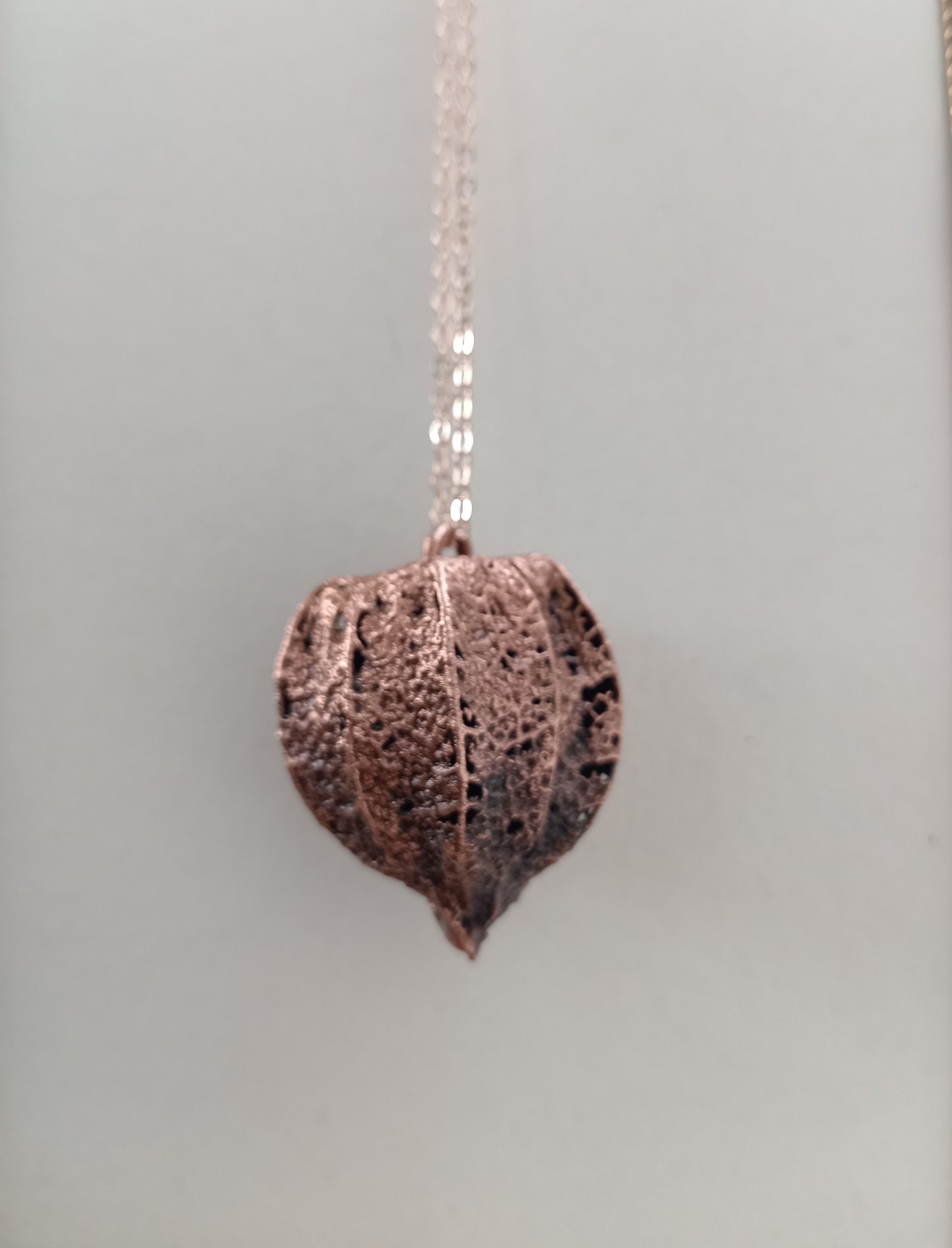 Electroformed Gooseberry Husk Copper Pendant
