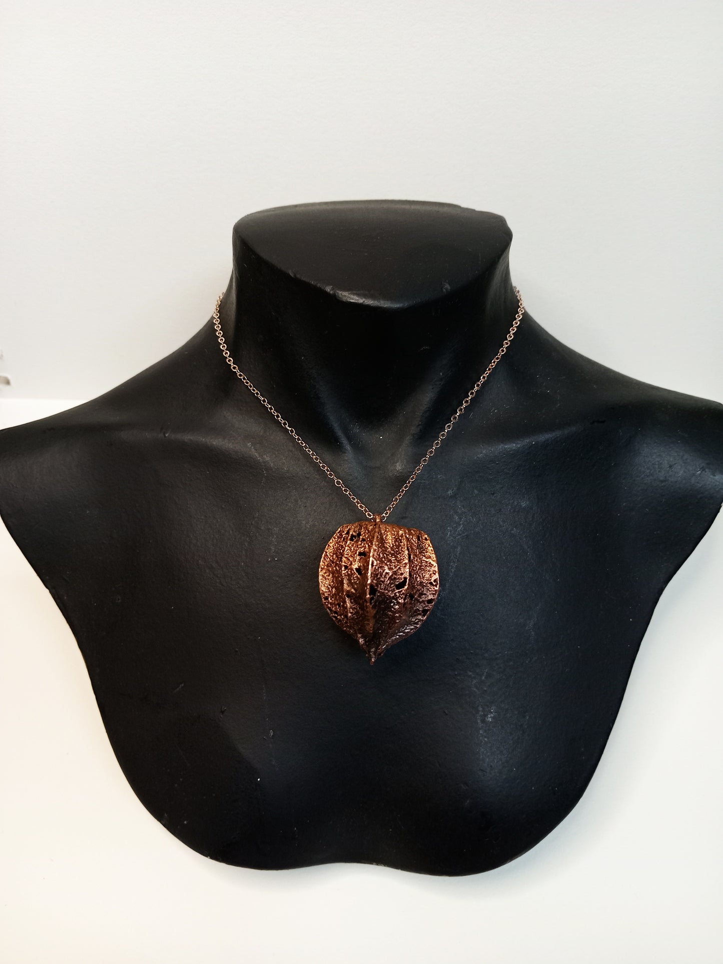 Electroformed Gooseberry Husk Copper Pendant