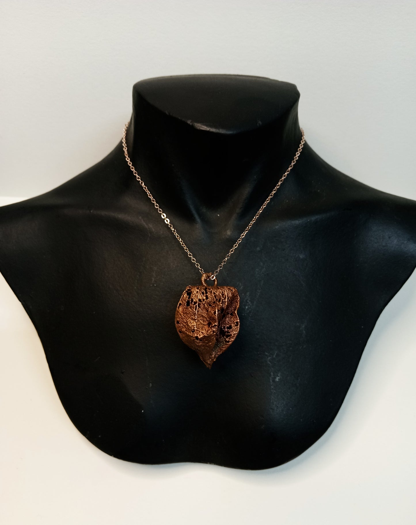 Copper Electroformed Gooseberry Husk Necklace