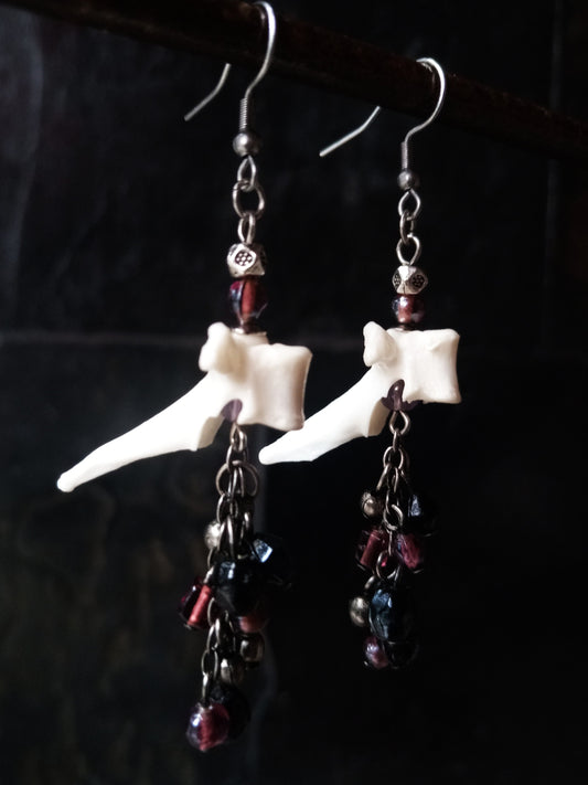 Rabbit Vertebra Bone Earrings