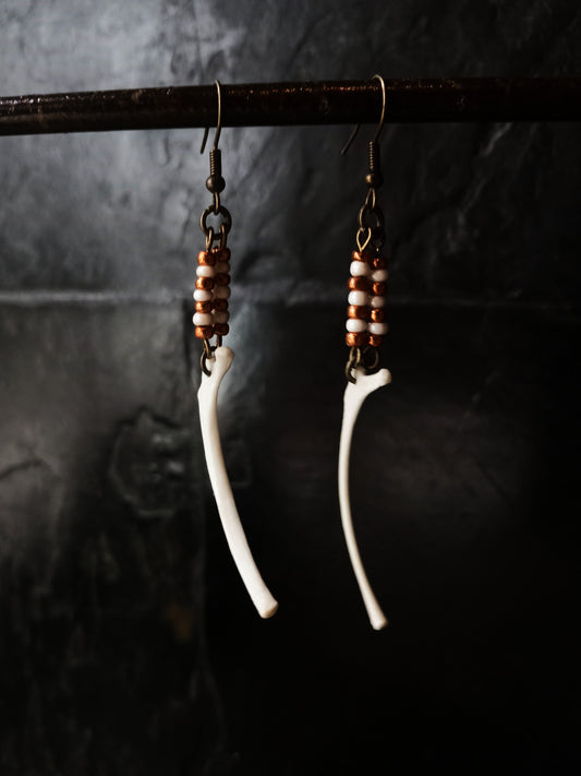 Rabbit Vertebra Bone Earrings