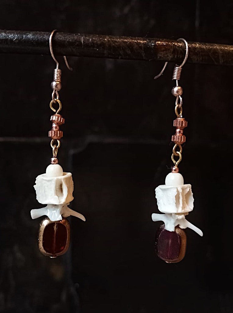 Shark and Snake Vertebra Bone Earrings — Ethical Bone Jewellery, South Africa