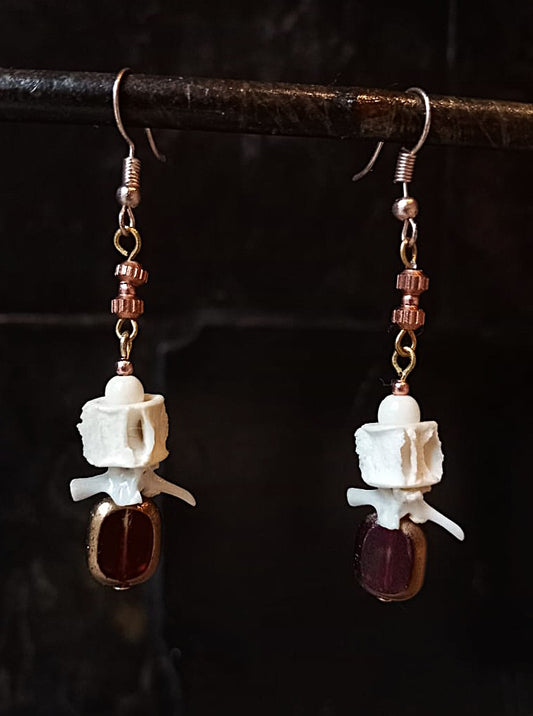 Shark and Snake Vertebra Bone Earrings — Ethical Bone Jewellery, South Africa
