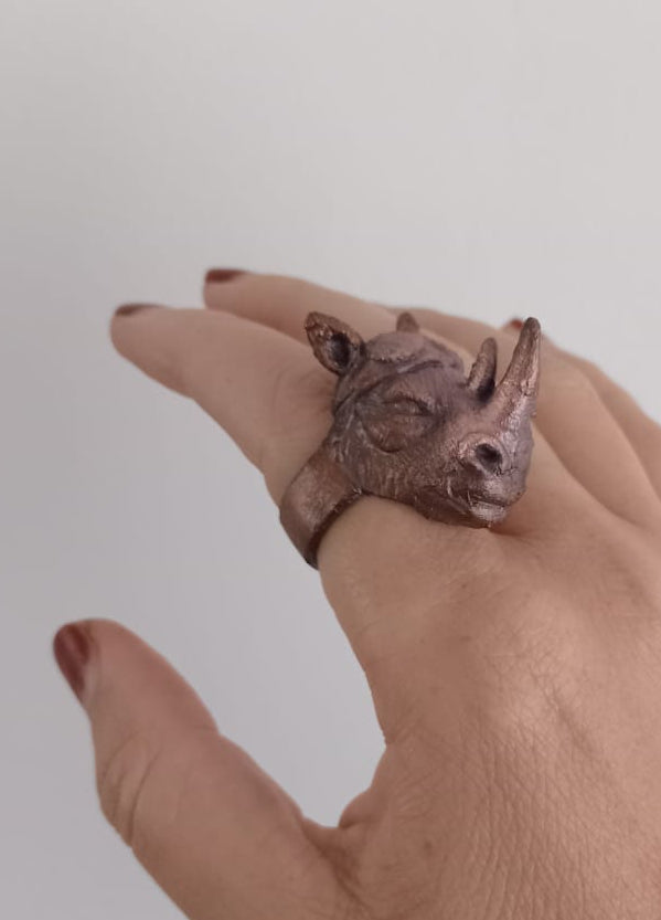 Rhino Copper Ring