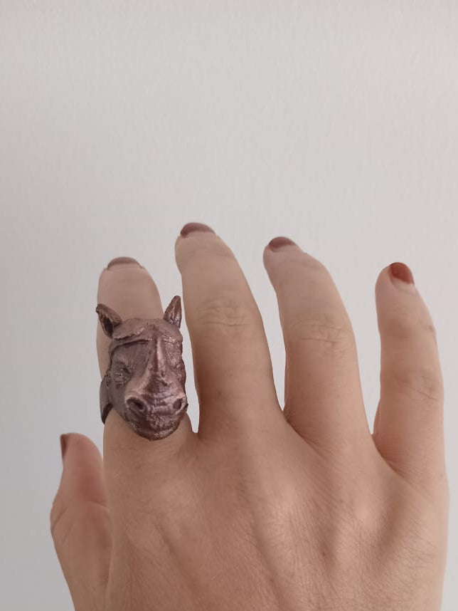 Rhino Copper Ring