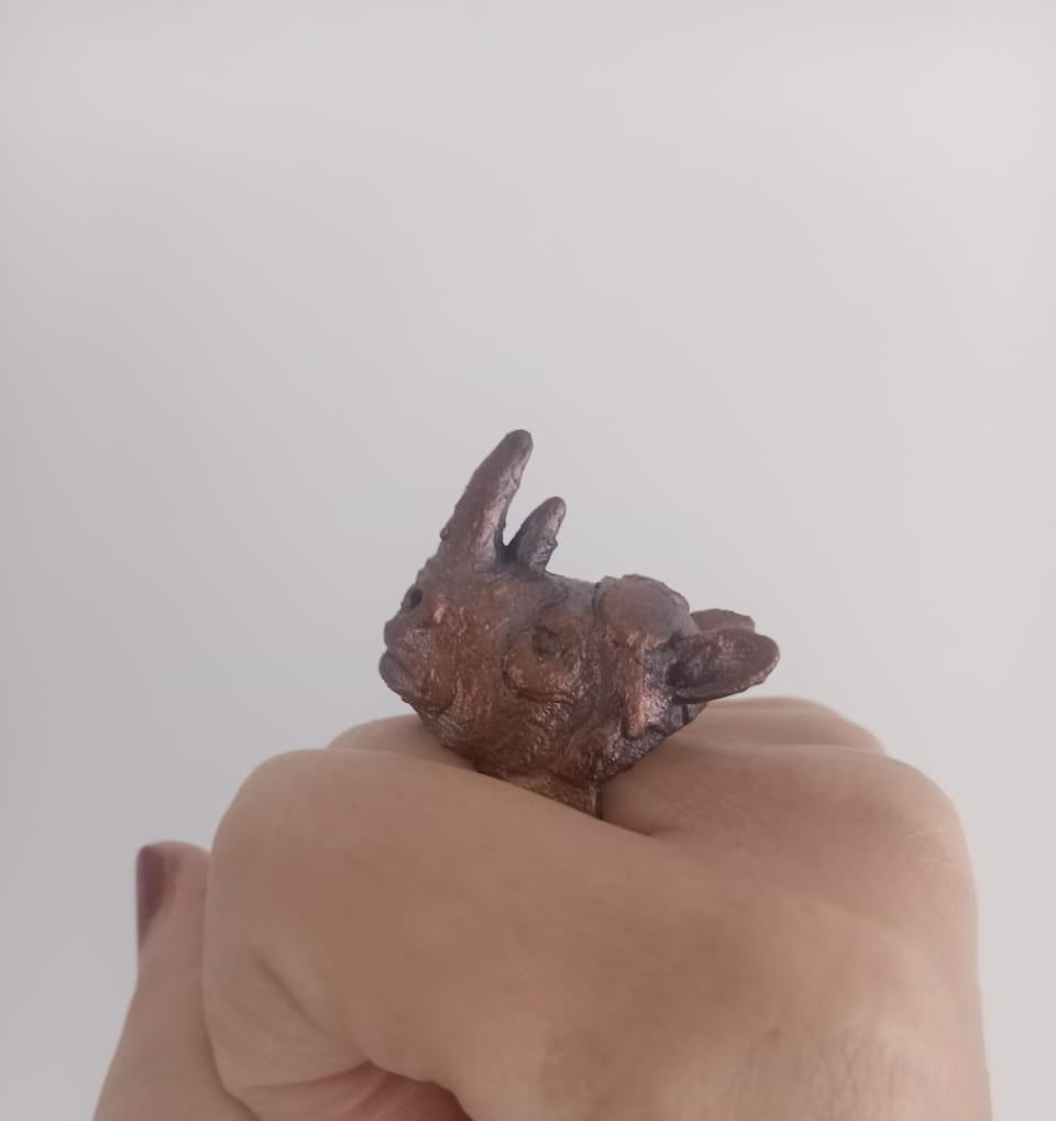 Rhino Copper Ring